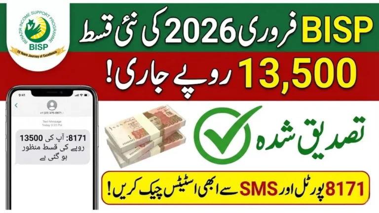 BISP February 2026 Installment Check Status Rs. 13,500 Payment Verified via 8171 Portal & SMS