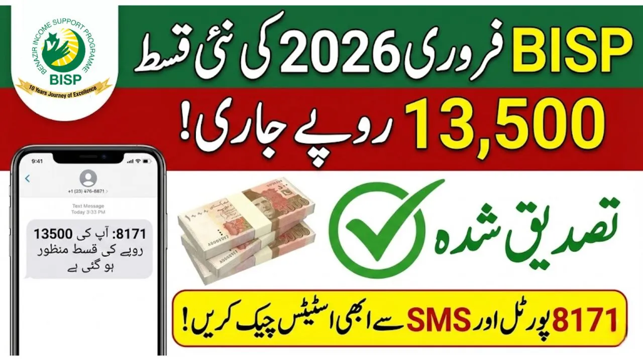 BISP February 2026 Installment Check Status Rs. 13,500 Payment Verified via 8171 Portal & SMS